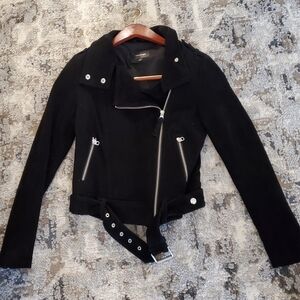BRAND NEW MACKAGE REAL GOATSKIN BLACK LEATHER JACKET.